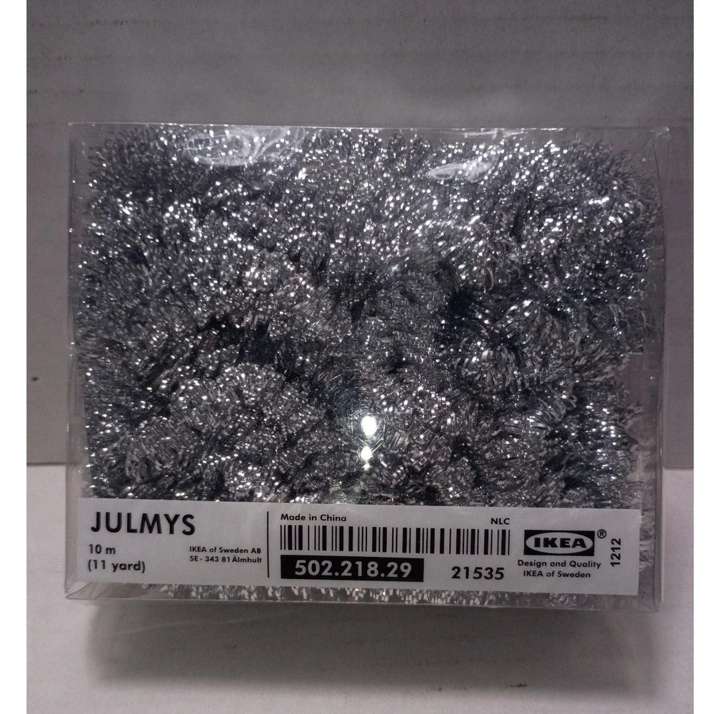 IKEA 2012 Julmys Silver Tinsel Garland 10m 11yd Spiral Curly Christmas Decor